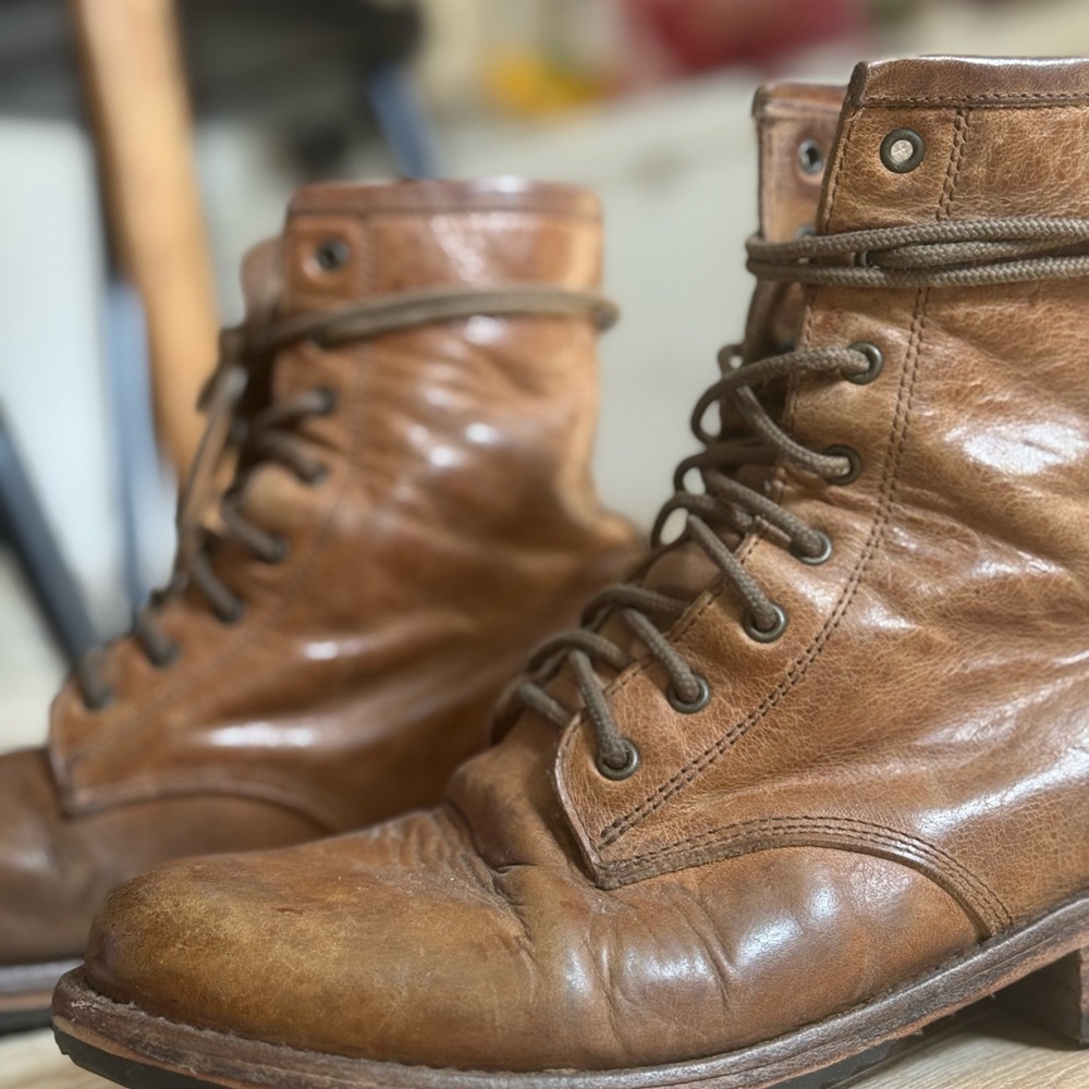 Freebird Brown Leather Lace-Up Boots